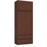 AKORD Garderobna Omara Z Nadgradnjo, 2 Vrata In 2 Predala, Wenge, (5000331719) | Shoptok.si