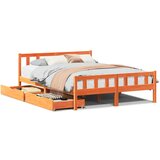 Maison Chic Posteljni okvir - Dvoposteljna postelja - Zakonska postelja brez vzmetnice vošč. rjav 150x200 cm borovina-J13083, (21773409) | Shoptok.si