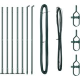 vidaXL Ograjne palice Set Set 14 Zelen Prašno lakirano jeklo | Shoptok.si