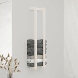 vidaXL Stojalo za brisače belo 23x18x110 cm trdna borovina Cene