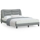  Okvir kreveta s LED svjetlima svjetlosivi 140x200 cm od tkanine Cijene