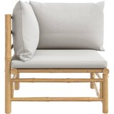  Kutna vrtna sofa od bambusa sa svjetlosivim jastucima | shoptok.hr