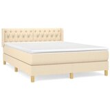 Krevet s oprugama i madracem krem 140 x 190 cm od tkanine | shoptok.hr