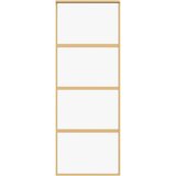 vidaXL Drsna vrata zlata 76x205 cm prozorno ESG steklo in aluminij | Shoptok.si