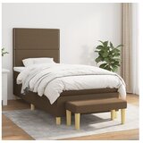 vidaXL Box spring postelja z vzmetnico temno rjav 90x190 cm blago | Shoptok.si