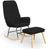  The Living Store Gugalni stol s stolčkom za noge črna blago - Gugalni Stol S Stolčkom Za Noge, (21449759) | Shoptok.si