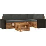 vidaXL Kotna sedežna garnitura z blazino 6 pcs Naravna in antracitna, (5000283750) | Shoptok.si