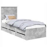  Krevetna konstrukcija s ladicama Betonski sivi 75 x 190 cm Slike