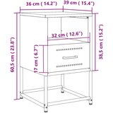 vidaXL Noćni ormarići 2 kom ružičasti 36 x 39 x 60,5 cm čelični | shoptok.hr