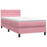 Box spring postelja z vzmetnico roza 90x220 cm žamet, (21791335) | Shoptok.si