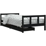  Za dječji krevet s ladicama crni 90 x 200 cm od borovine | shoptok.hr