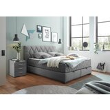 MID.YOU POSTELJA Z VZMETNICO 160 cm x 200 cm , tekstil, leseni material antracit | Shoptok.si