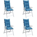  Jastuci za stolice 4 kom prošarano plavi 120x50x7 cm od tkanine | shoptok.hr