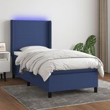 The Living Store Box spring postelja z vzmetnico LED modra 90x190 cm blago - Box Spring Postelja, (21515705) Cene