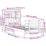 vidaXL Krevet s regalom za knjige bez madraca 100 x 200 cm od borovine | shoptok.hr