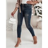 DStreet Spodnie damskie DENIMORI jeansowe z przetarciami niebieskie | Shoptok.si