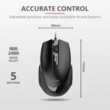 Trust Voca Comfortable miš žičani 800-2400 DPI | Eponuda.ba