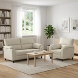  Set sofe 2 pcs Krem Baršun - Krem Jednostruka + Dvostruka (140 cm) | shoptok.hr