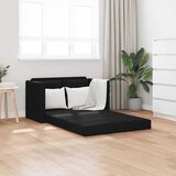  Podni kauč na razvlačenje 2-u-1 crni 112x174x55 cm od tkanine | shoptok.hr