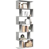 vidaXL Pregrada / regal za knjige 6 razina sivi 70x24x193 cm drveni Cijene