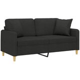  Dvosjed s ukrasnim jastucima crni 140 cm od tkanine | shoptok.hr