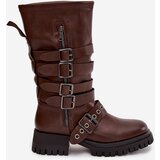 Boto Insulated women's boots with straps and buckles brown Ivaline | Shoptok.si
