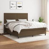 vidaXL Box spring postelja z vzmetnico temno rjava 180x200 cm blago | Shoptok.si