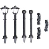 vidaXL Lanac ograda sa 2 LED solarne lampe i 2 stupa | shoptok.hr