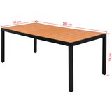  Vrtni stol smeđi 185 x 90 x 74 cm aluminijum i WPC | Eponuda.ba