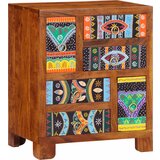 vidaXL Komoda Višebojna 50x35x60 puno drvo bagrem | shoptok.hr