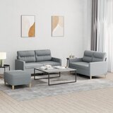  3-dijelni set sofa s jastucima svjetlosivi od tkanine | shoptok.hr