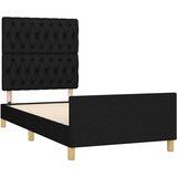  Za krevet s uzglavljem crni 90x200 cm od tkanine | shoptok.hr