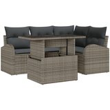 vidaXL Set vrtne sofe sa jastucima siva Poly Rattan, Dvosjed vrtna sofa s odlaganjem i jastucima siva Poly Rattan | shoptok.hr