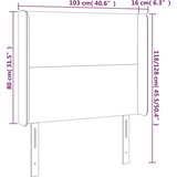 vidaXL LED posteljno vzglavje kapučino 103x16x118/128 cm umetno usnje | Shoptok.si