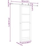  Klizna vrata Prirodna i bijela 73 5 x 211 cm Masivna borovina | shoptok.hr
