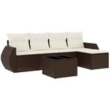  6-dijelni set vrtnih sofa od poliratana s jastucima smeđi | shoptok.hr