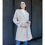 Gemre Elegant Beige Oversized Belted Coat Bahera | shoptok.hr