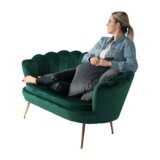 Kondela Art-deco dvosed, smaragdna žametna tkanina/zlat krom-zlato, NOBLIN | Shoptok.si