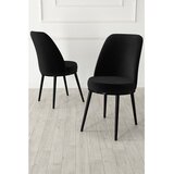 Hanah home set trpezarijskih stolica Jaxe 8 kom, crna tkanina Babyface, crne metalne noge | Eponuda.com