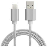 usb c data kabel (1m, usb-c na usb 2.0, pleteni/najlon, sivi)