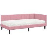  Kutni okvir kreveta s madracem Ružičasta 90 x 200 cm Baršun | shoptok.hr