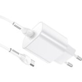hoco. polnilec N22 Jetta PD 25W Type C s kablom Type C na Type C - bel | Shoptok.si