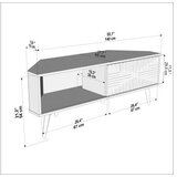 Hanah home tv polica mora walnut white | ePonuda.com