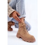 EVENTO Leather Warm Lace-up Boots Beige Merisha | ePonuda.com