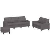  3-dijelni set sofa s jastucima sivi od umjetne kože | shoptok.hr