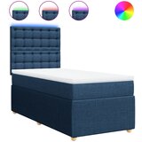 vidaXL Box spring postelja z vzmetnico modra 80x200 cm blago, (21307101) Cene
