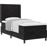 vidaXL Postelja z vzmetnico Črna 80x200 cm Žamet | Shoptok.si