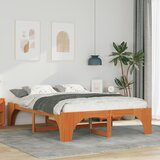 vidaXL Posteljni okvir Rjava 140 x 200 cm Trdna borovina | Shoptok.si