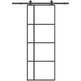 vidaXL Klizna vrata s priborom 76 x 205 cm od ESG stakla i aluminija | shoptok.hr