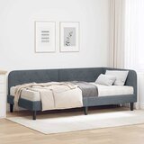 vidaXL Kotna postelja z vzmetnico Temno siva 90 x 200 cm Žamet | Shoptok.si